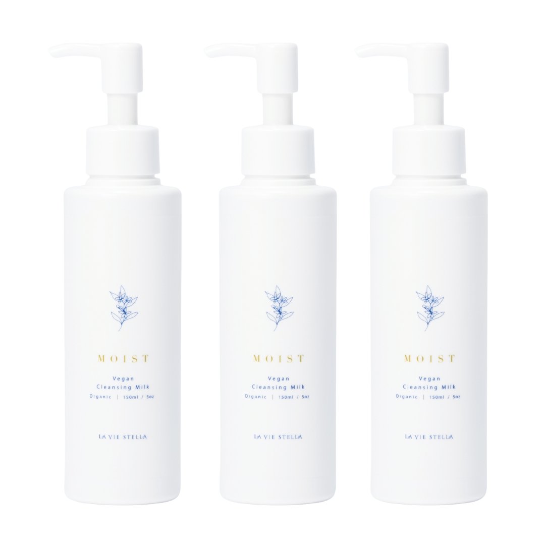 【ラヴィステラ公式】モイストクレンジングミルク 150ml 3本セット,ヴィーガン,オーガニック,スキンケア,メイク落とし,敏感肌,,石鹸オフ,動物実験していない,乾燥肌,毛穴